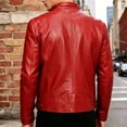 thumbnail image 5 of JOANKDMI Leather Jacket Men Moto Jacket Vintage Motorcycle Biker Coat Stand Collar Full Zip Casual Slim Fit PU Outerwear with Zipper Pockets for Fall Spring, 5 of 9