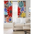 thumbnail image 2 of Spring Floral Blackout Curtains for Bedroom/Living Room, Thermal Insulated Kitchen Curtains, Watercolor Botanical Flowers Summer Grommet Darkening Window Treatment Drapes 52"x72"x2, 2 of 8