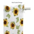 thumbnail image 5 of Sunflower Kitchen Valances for Windows Farmhouse Linen Window Valance Curtain for Living Room Window Treatment Yellow Green Botanical Farm Plant Leaves Valance Rod Pocket Topper Drape, 54 x 18 Inch, 5 of 6