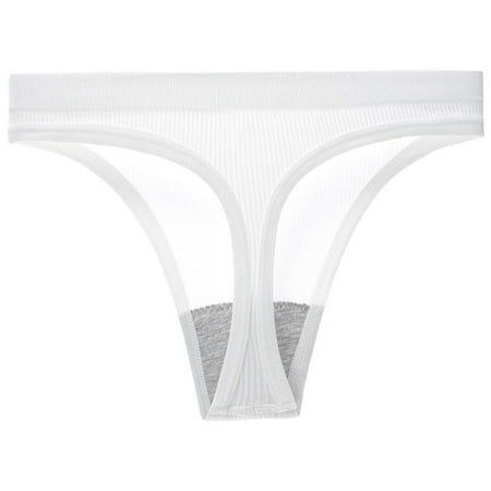 Thongs Panties for Women Clearance!Tbopshirt Womens Thongs Briefs Ice Silk Seamless T-shaped Underwear withExquisite Waist CottonCrotch Women s Hipsters Underwear Big Holiday Savings Deals