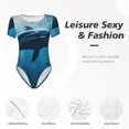 thumbnail image 4 of Lsque Océan Dauphin Poisson École Justaucorps à Col Rond Manches Courtes T-Shirts Basiques Combinaison Adulte Mignon Pyjama-TTG, 4 of 7