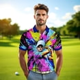 thumbnail image 5 of HOMYGIFTS Men’s Pop Art Neon Grunge Golf Polo – Graffiti Spray & Metallic Sunburst, 5 of 10