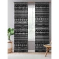 thumbnail image 5 of Sheer Curtains 108 Inches Long, Abstract Boho Semi Sheer Curtains Light Filtering Window Treatment, Modern African Ethnic Geometric Black Privacy Voile Drapes for Living Room Bedroom 52x108 Inch, 5 of 7