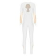 thumbnail image 4 of Haitryli Women's Full Body Long Sleeve Unitard One Piece Rhinestone Ice Skating Jumpsuit Gymnastics White S, 4 of 7