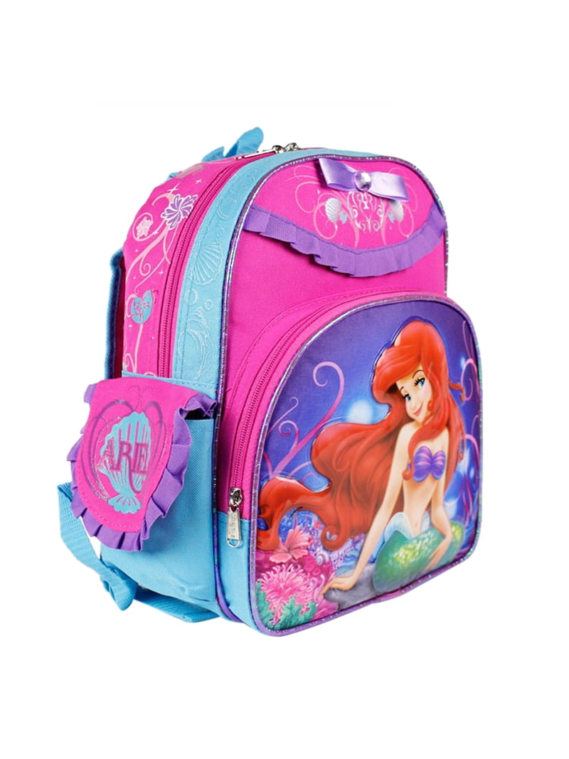 Small Backpack - - Little Mermaid - Pink Teal Ariel New School Bag