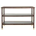 thumbnail image 4 of SAFAVIEH Tudor Dark Brown/Gold Wood Console Table with Shelf (42 in. W x 15.8 in. D x 28.9 in. H), 4 of 10