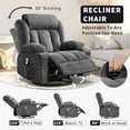 thumbnail image 4 of Danolapsi Recliner Chair for Living Room, Rocking Chairs with Massage and Heat, Nursery Swivel Glider Chair for Adults, Wide Comfy Sofa Couch with Side Pockets and Cup Holder for Bedroom, 4 of 7