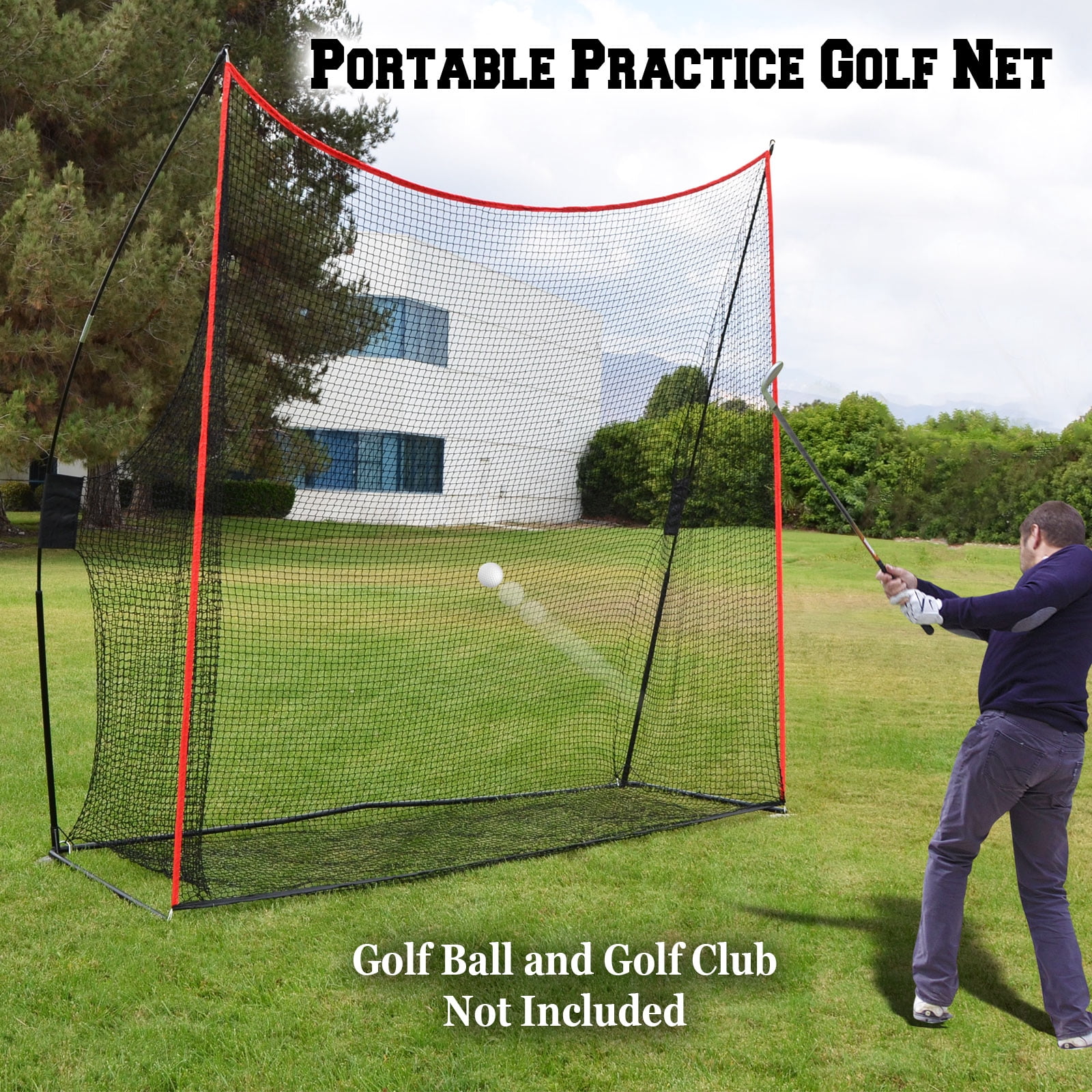 Strong Camel Portable 10'x9'x3' Golf Net Practice Hitting Net Training Driving Indoor Outdoor