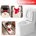 thumbnail image 5 of Juego De Fundas Para Asiento De Inodoro De Navidad Juego de funda y alfombra para asiento de inodoro navideño, decoración interior reutilizable para el hogar (SD13), 5 of 5