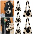 thumbnail image 4 of 5 Piezas Casual Exclusivo Otoño E Invierno Felpa Bolso Hombro Gran Capacidad para Mujer Corazón Melocotón, 4 of 9