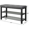 thumbnail image 2 of 3-Tier Shoe Rack for Entryway Shoe Bench Storage Organizer with Foam Padded Seat Linen Metal Frame for Living Room, 2 of 10