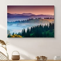 PixonSign Framed Wall Art Print Fog Through Neon Valley Nature Wilderness Photography Realism Southwest Closeup Colorful Multicolor Neon for Living Room, Bedroom, Office - 32"x48"