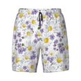 thumbnail image 4 of Lsque Mens Swim Trunks Daisies Flowers Pattern - Bathing Suit Compression Liner - Beach Swim Shorts Swimwear - (S-3XL) - Stretch Quick Dry -Small, 4 of 9