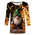 thumbnail image 6 of felwors St Patricks Day Shirt Women 2025 Casual Plus Size 3/4 Sleeve Irish Clover Shirts Funny Saint Patrick's Tunic Tops (Light Yellow, L), 6 of 6