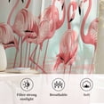 thumbnail image 6 of Pink Flamingo Semi Sheer Curtains Drapes for Living Room, Bedroom, French Doors Window 108 Inches Long, Valentine's Day Birds Lake Animals Rod Pocket Chiffon Curtain Drapery Voile Draperies Panel, 6 of 8