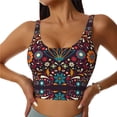 thumbnail image 2 of Picia Colorful Mexican2 Sports Bra for Women,Padded Strappy Sports Bras Medium Support Yoga Bra with Removable Cups,Running Yoga Bra-Medium, 2 of 9