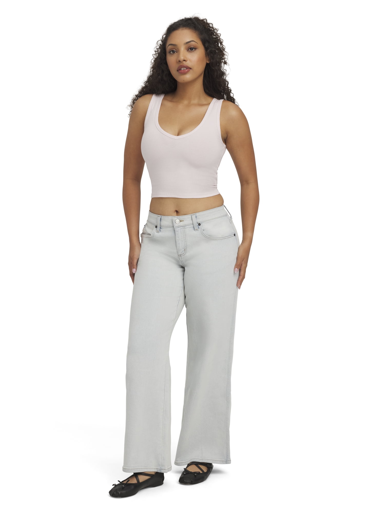 Mills by Millie Bobby Brown Women's Low Rise Boyfriend Denim Jeans, Sizes 00-18