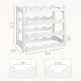 thumbnail image 4 of Wine Rack, 4-Tier Bamboo Wine Racks Countertop,Sturdy and Durable Wine Storage Cabinet Shelf,16 Bottles Wine Holder for Kitchen Pantry, White, 4 of 14