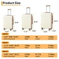 thumbnail image 2 of Garvee 3 Piece Expandable Hardshell Luggage Set (20''/24''/28'') with TSA Locks,Spinner Wheels,White, 2 of 8