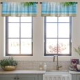 thumbnail image 3 of LALILO Kitchen Curtain Valance Beach With Palm Tree And Wooden Rod Pocket Window Curtain 52"x 18" Set of 2, 3 of 5