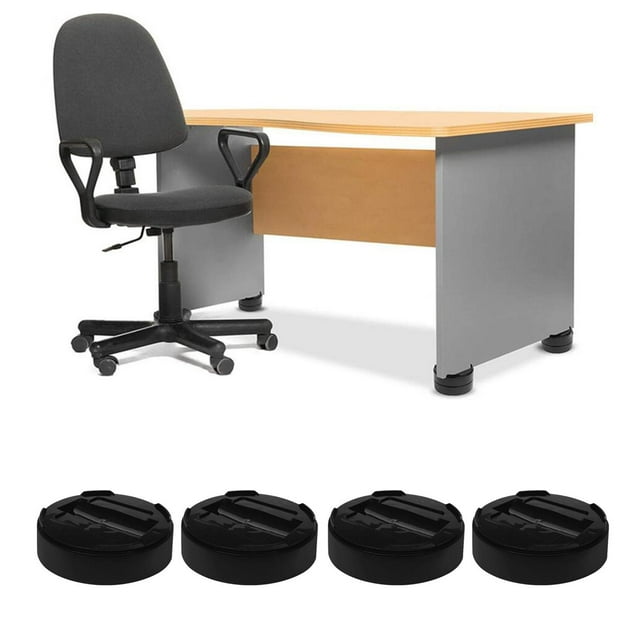 Elevadores de Muebles de Sofá de Múltiples Ranuras de Plástico Resistente de 4 Uds. Elevador de Almohadilla de Pierna de Cama Negro , Negro perfecl Elevadores de cama