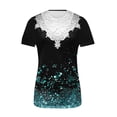 thumbnail image 4 of Odbmxy Short Sleeve Womens Blouse Lace Summer Ladies Tops Business Fairy Graphic Loose Leisure Tops, 4 of 5