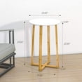 thumbnail image 7 of Bambloom Side Table for Living Room,Round Small Coffee Table,15.6x23.5in,White, 7 of 7