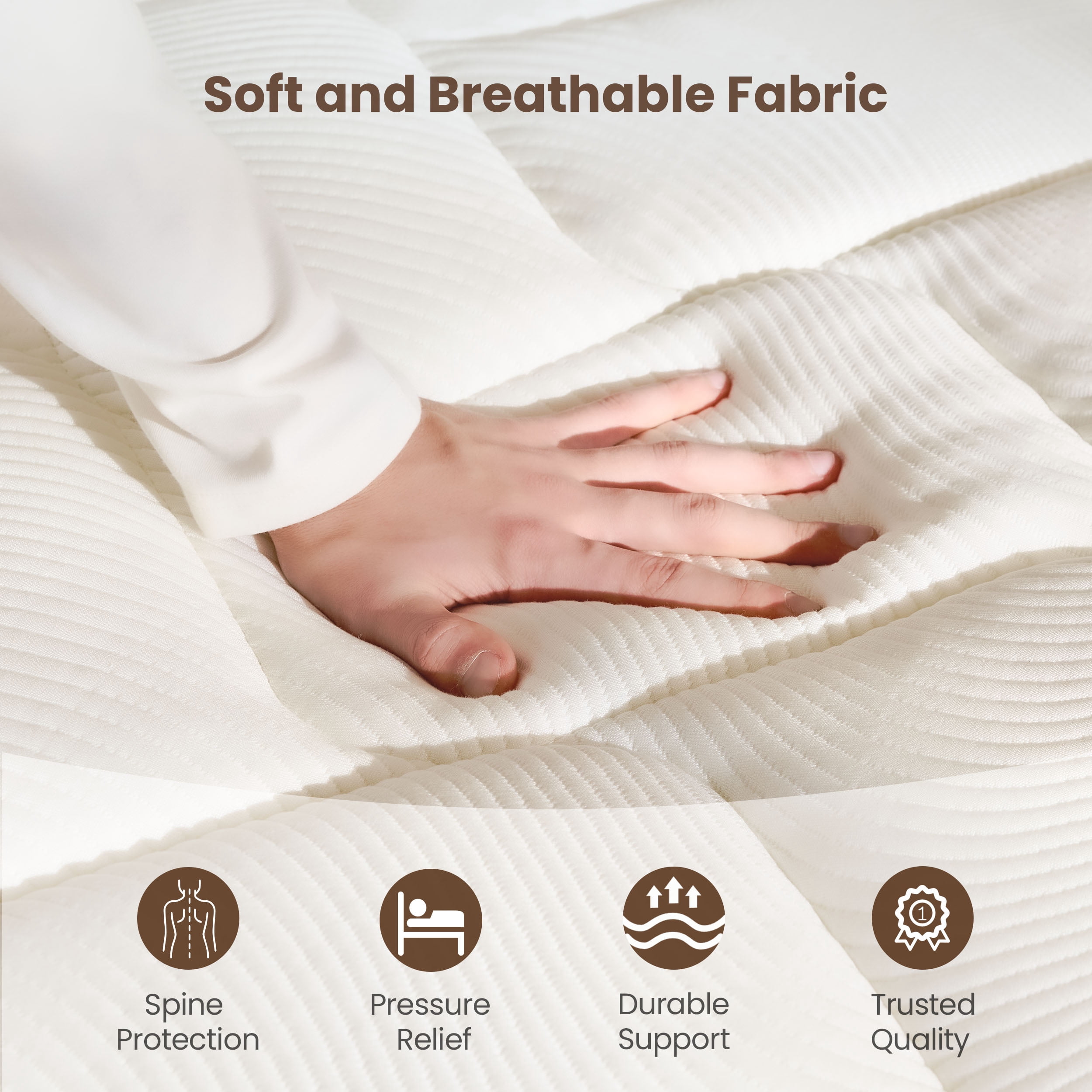 Blinddarm 12inch King Hybrid Mattress in a Box Memory Foam Mattress Medium Firm with Individual Pocket Spring, Upgrade Zoned Support