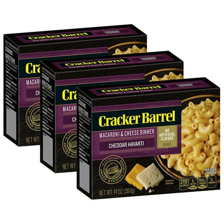 Cheddar Cheese Rice - (3 Pack) Cracker Barrel Cheddar Havarti Macaroni & Cheese, 14 oz Box