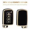 thumbnail image 2 of OFFCURVE Remote Key Fob Cover Shell Case For Toyota RAV4 Highlander Black Gold, 2 of 5