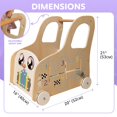 thumbnail image 3 of Cateam Carrito de Empuje de Madera con Tablero Ocupado Montessori - 4 en 1 - Centro de Actividades de Aprendizaje de Juguetes para Coche con Almacenamiento de Juguetes - Banco de Trabajo con Ruedas, 3 of 5