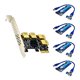 thumbnail image 2 of Inteprter 10 Uds. USB 3,0 PCI-E 1x a 16x adaptador de tarjeta elevadora PCIE 1 a 4 ranura PCIe puerto tarjeta multiplicadora para Cables de computadora 4 SATA, 2 of 6