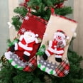 thumbnail image 5 of 4 Packs Christmas Stockings 12 inch Sets Stocking Santa Snowman Deer Bear 3D Plush Xmas Decor Family Holiday Party Ornament, 5 of 6