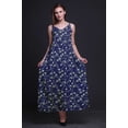 thumbnail image 4 of Bimba Rayon Leaves Printed Spaghetti Strap Sleeveless Womens Cami Maxi Slip Swing Dress-Medium, 4 of 4