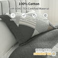 thumbnail image 4 of Bedduvit Gray Quilts for Queen Bed - 100% Cotton Quilt Set, Grey Beige Striped Plaid Queen Size Quilts, Farmhouse Lightweight Bedspread, Reversible 3-Piece Bed Spread Coverlet Bedding Set - 98x90, 4 of 11