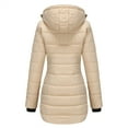 thumbnail image 6 of Spring Savings Clearance Lindreshi Shackets for Women 2023 with Pockets Women's Fashion Casual Medium Length Slimming and Warm Solid Color Hooded Cotton Jacket Blouse Tops, 6 of 6