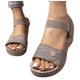thumbnail image 3 of Bmisegm Women's Summer Fashion Solid Leather Open Toe Sandals Casual Comfortable Light Sandals Womens Sandals Summer Grey 8.5, 3 of 8