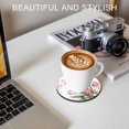 thumbnail image 6 of Pink Tulip Spring Floral Coasters Set of 6, Absorbent Coasters for Drinks, Romantic Flowers Modern Art Plaid Coaster for Desk Coffee Table Protection, Home Decor House Warming Gifts 4", 6 of 8
