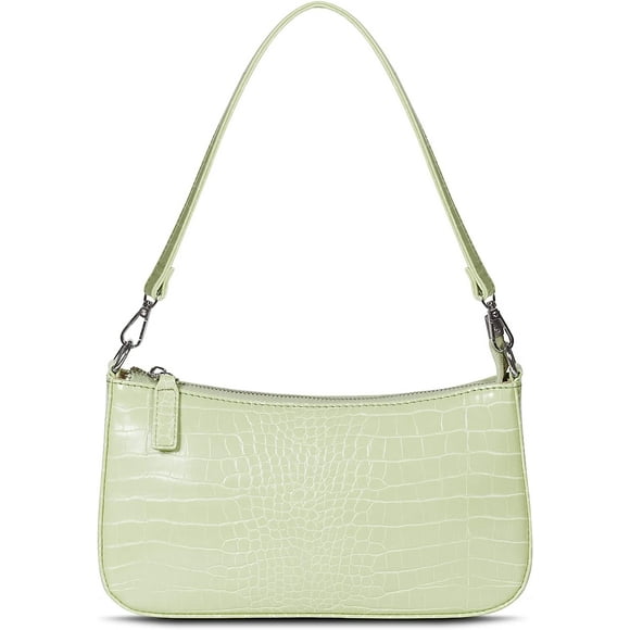 GFDYREE Small Shoulder bag with 2 Removable Straps Cross Body Clutch Purse Handbag for Women, Light Green With Croc Pattern, Small, Classic