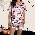 thumbnail image 2 of Satin Pajama Sets for Women – Elegant Sleepwear, Soft & Cool 2 Piece Lounge Sets Comfortable Women Pajama Sets For Halloween Stylish Round Neck Design With Decorative Pattern For Fall, 2 of 7