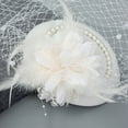 thumbnail image 5 of MSJUHEG Tea Party Hats,Feather Hair Clip,Feather Headpiece,Church Hats,Fascinators Hats,Hats for Fascinators Flower Hat for Tea White One Size, 5 of 6