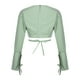 thumbnail image 4 of Verano nuevo Color sólido cuello en V correas recortadas ombligo corto mujeres Casual espalda cremallera cárdigan moda camisa de manga larga Pompotops FGAJ14121, 4 of 7