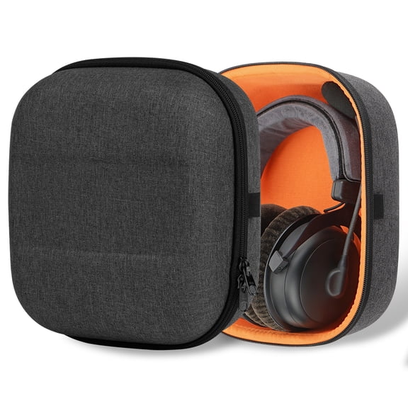 Geekria Shield Headphones Case Compatible with Beyerdynamic T5p, T1, MMX300, HE400S, DTX710/T990/790/770, Replacement Hard Shell Travel Carrying Bag with Cable Storage (Dark Grey)