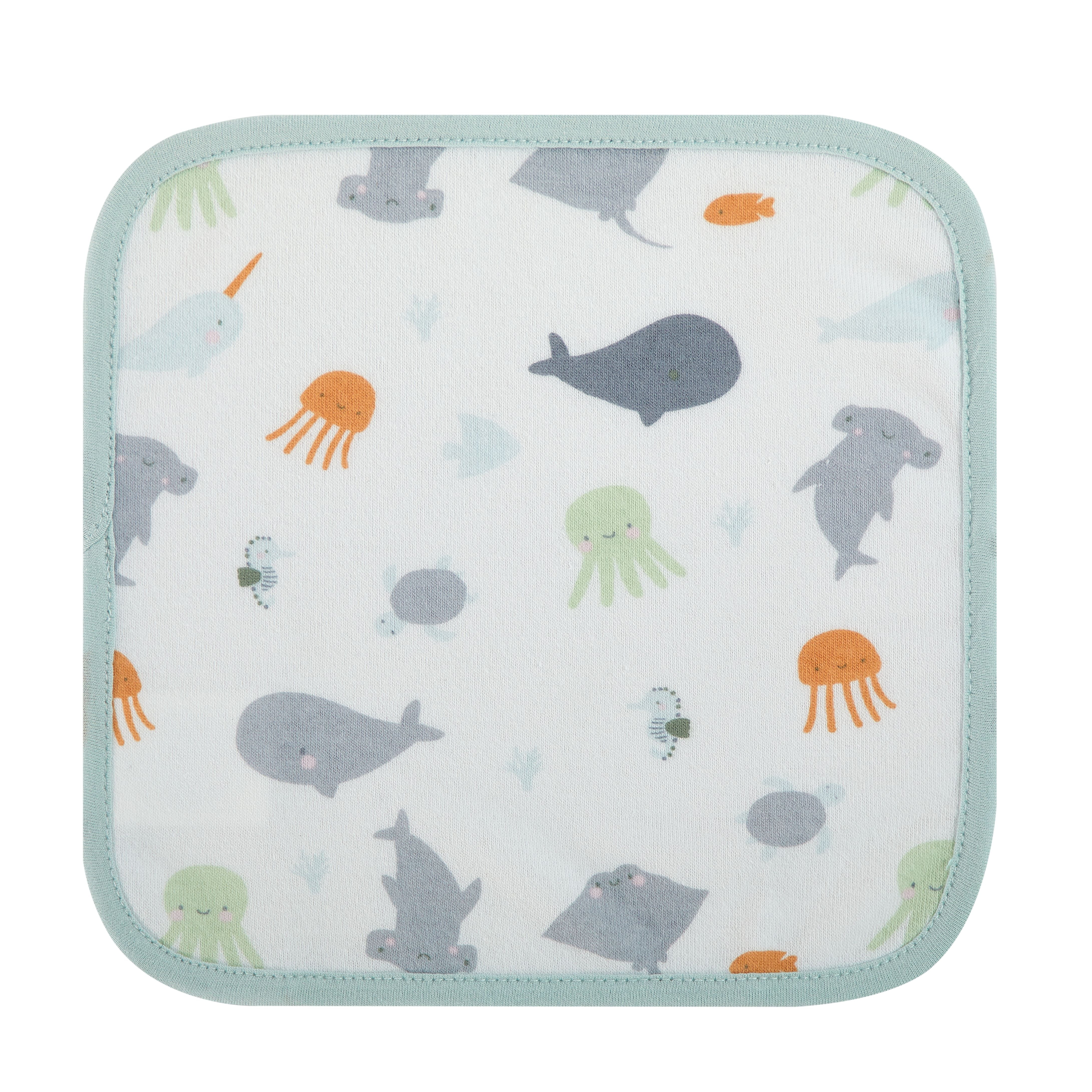 Parent's Choice 9"x9" Whale Washcloths, 6 Pack