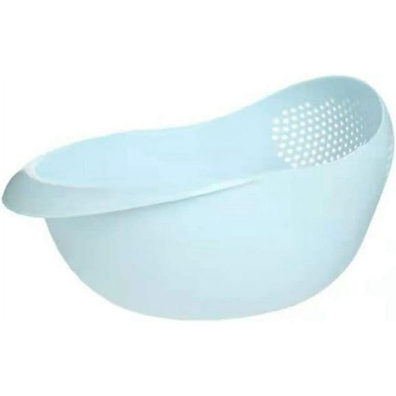 Plexel Colander Food Grade Plastic Rice Beans Peas Washing Filter Strainer Basket Sieve Drainer Cleaning Gadget Kitchen Accessories Rugged and easy to use (Blue)