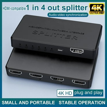 HPDL HDMI Splitter 1 in 4 Out, 4K Audio Video Distributor Bo;