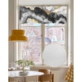 thumbnail image 4 of Black Marble Kitchen Valances for Windows Farmhouse Linen Window Valance Curtain for Living Room Window Treatment Modern Gradient Abstract Waves Texture Valance Rod Pocket Topper Drape, 42 x 12 Inch, 4 of 6