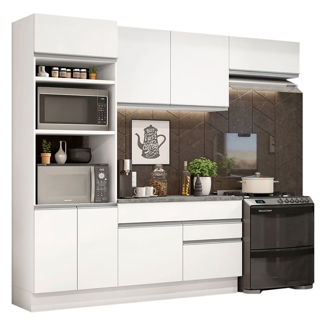 Cocina Integral Completa 270cm Glamy Madesa 14 - Blanco