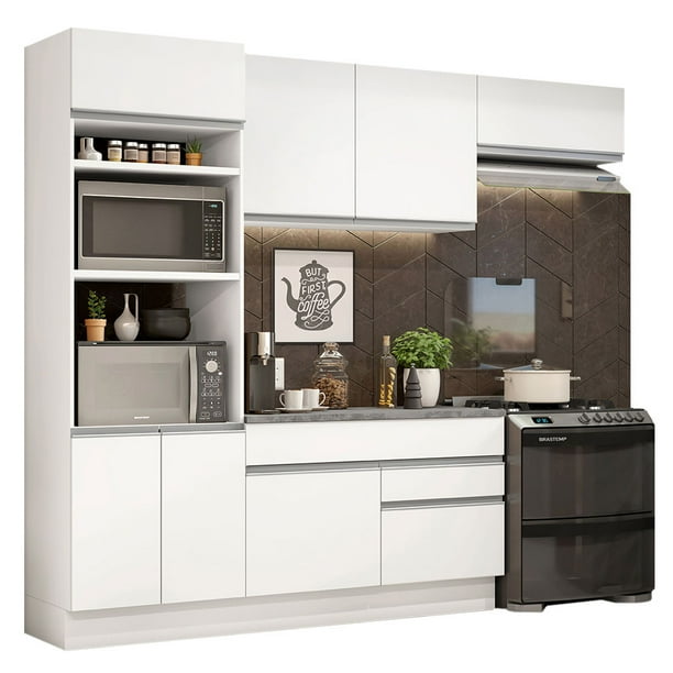 Cocina Integral Completa 270cm Glamy Madesa 14 - Blanco