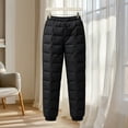 thumbnail image 5 of Ghalytn Women's Quilted Padded Winter Jogger Pants - Drawstring Warm Cuffed Ankle Trousers with Pockets, 5 of 6